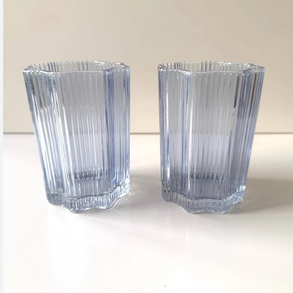 Glass Hause Other - Elegant Blue Glass Tumblers